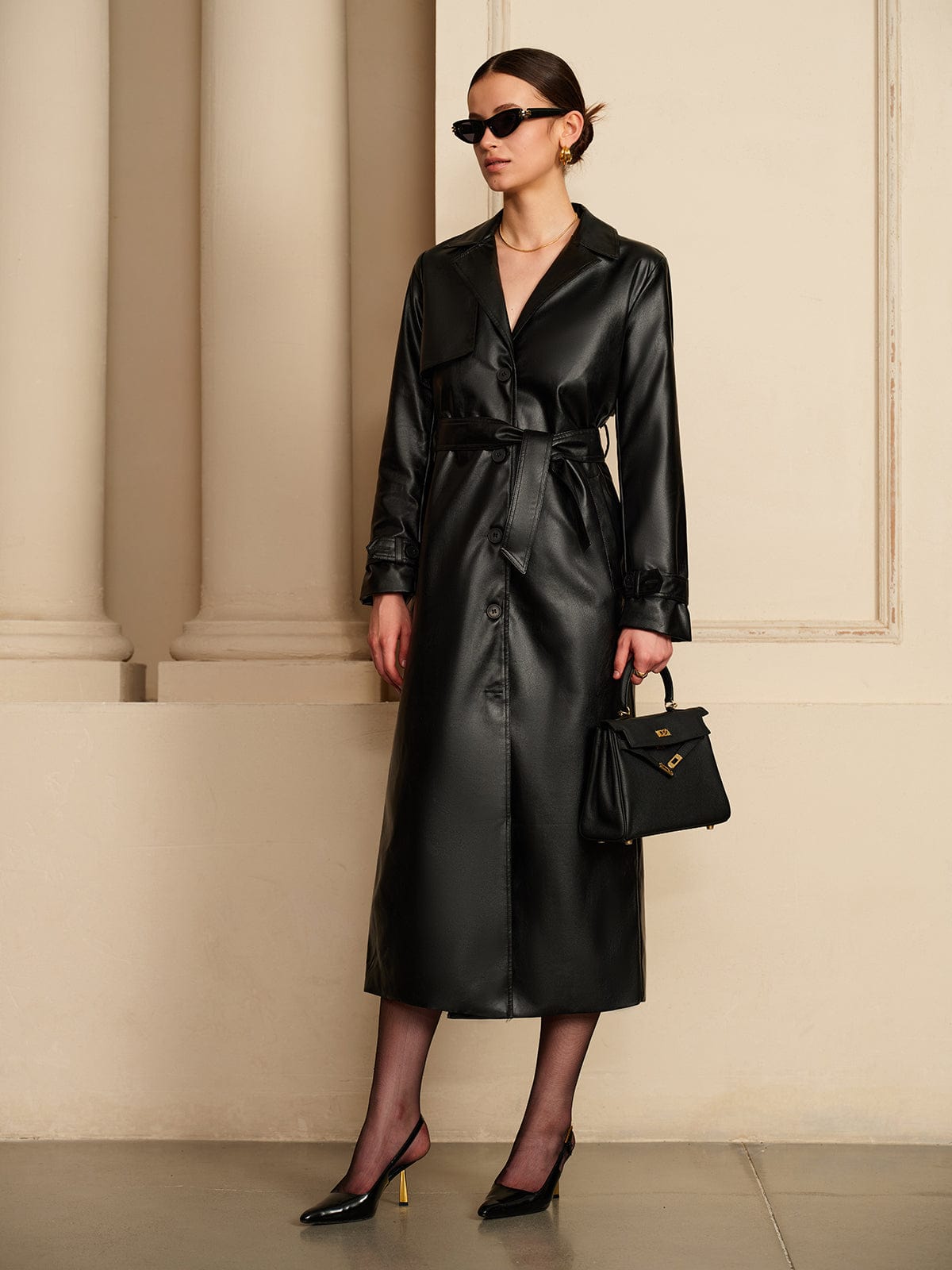 Trenchcoat Cuir Élégant et Chic pour Femme - BerlinGlamour