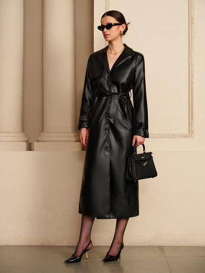 Trenchcoat Cuir Élégant et Chic pour Femme - BerlinGlamour
