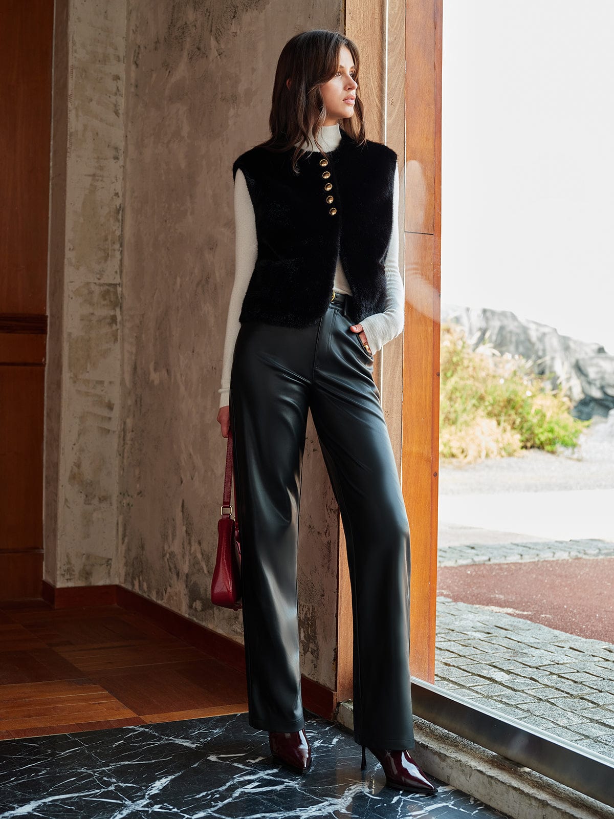 Gilet en fausse fourrure épais et chaud pour femme