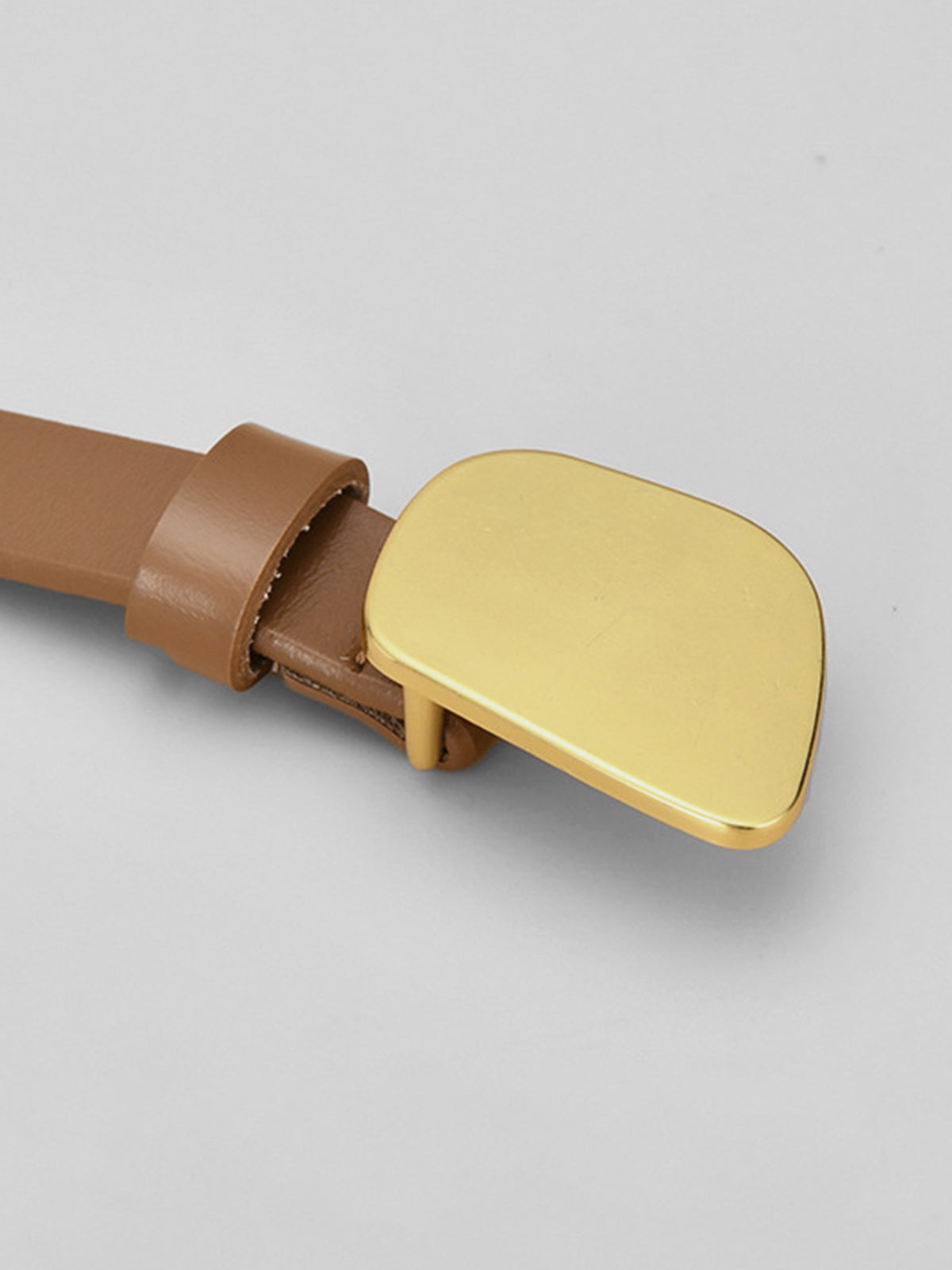 Ceinture en Cuir avec Boucle Or