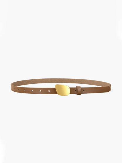 Ceinture en Cuir avec Boucle Or