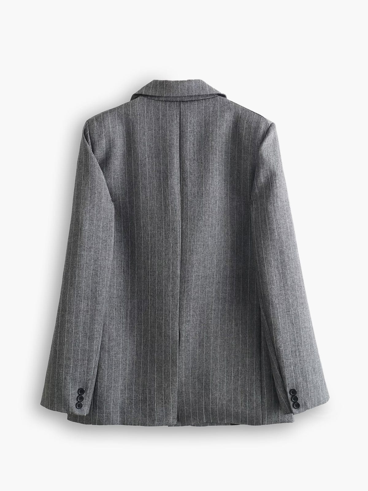 Blazer Femme Taille Grande Gris à Rayures Élégant