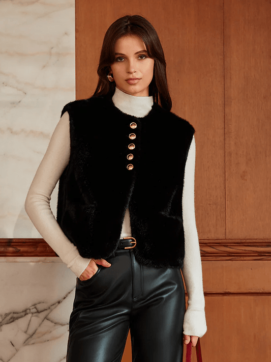 Gilet en fausse fourrure épais et chaud pour femme - BerlinGlamour