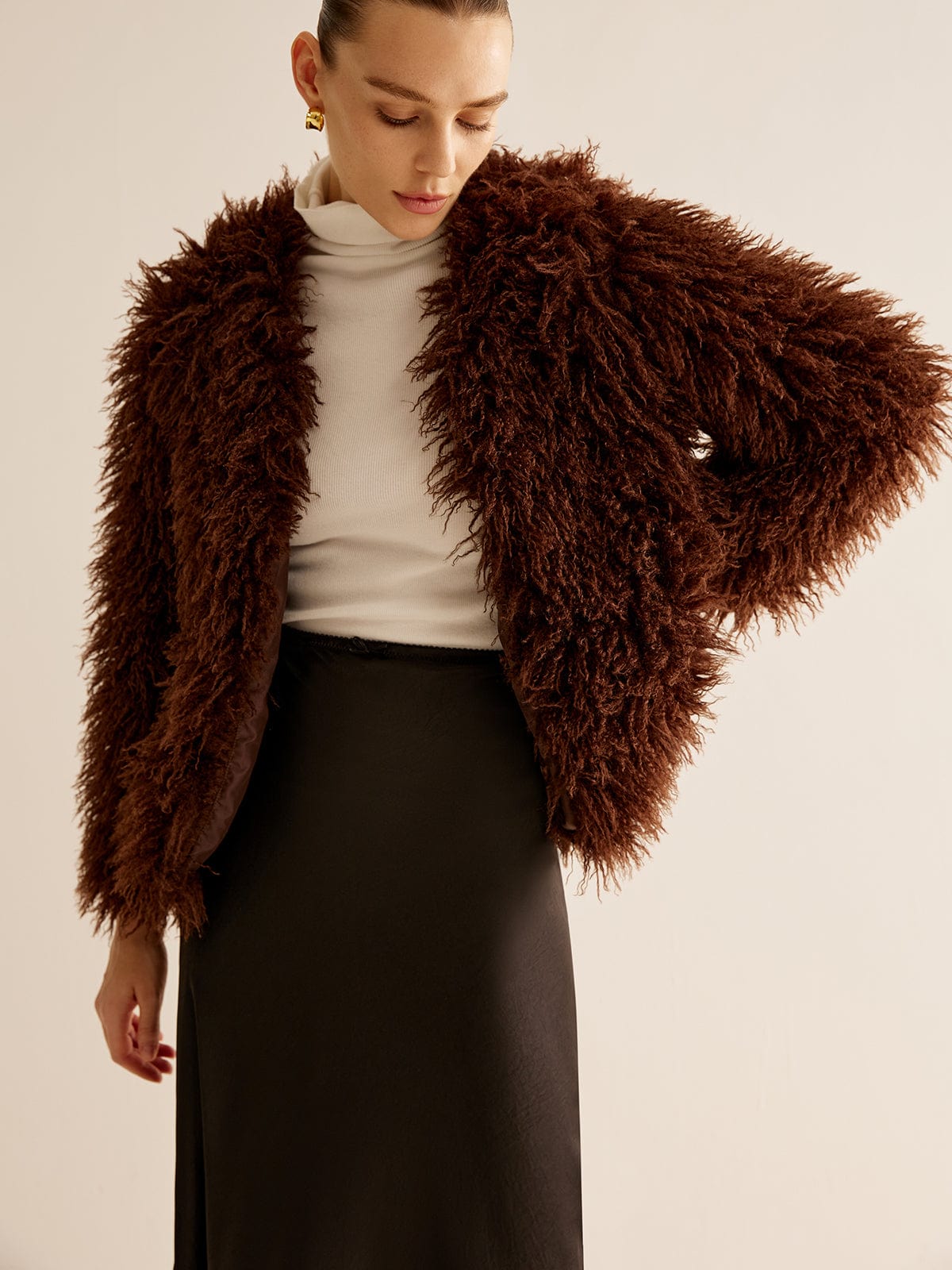 Veste en Simili Cuir Brun pour Printemps - BerlinGlamour