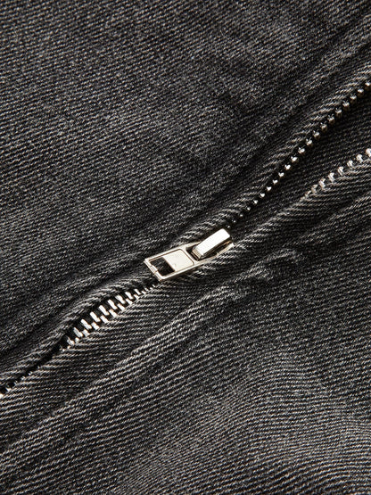 Veste en denim noir féminine tendance