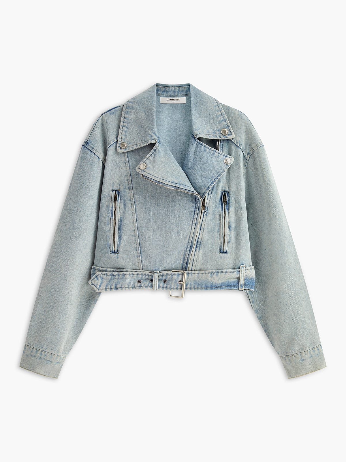 Blouson jean déchiré femme style biker tendance - BerlinGlamour
