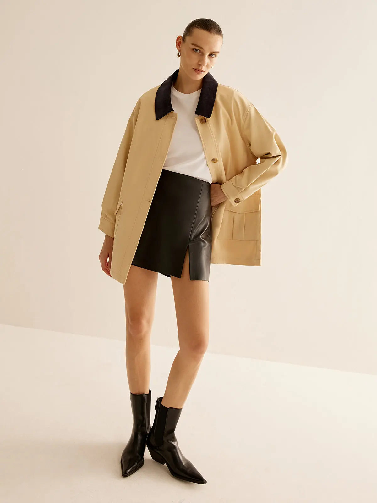 Hanna  | Baumwolljacke mit Kontrastkragen und Knöpfen Zendoo.de