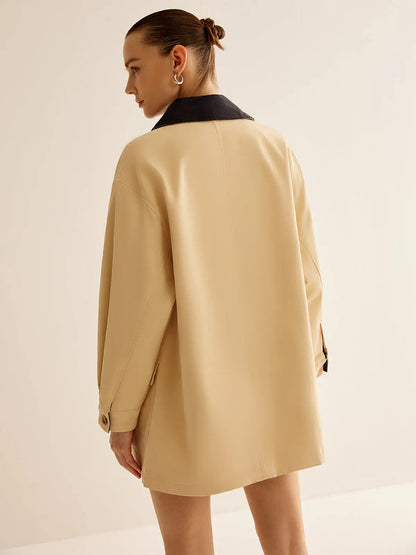 Hanna  | Baumwolljacke mit Kontrastkragen und Knöpfen Zendoo.de
