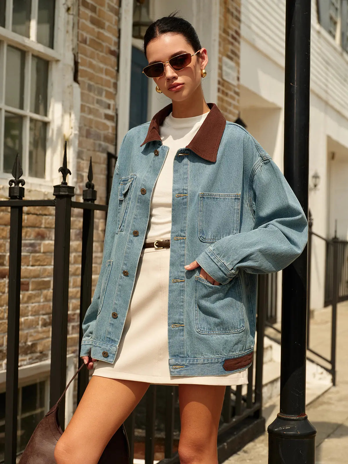 Veste Jean Femme Contraste Moderne - BerlinGlamour