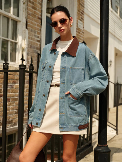 Veste Jean Femme Contraste Moderne - BerlinGlamour