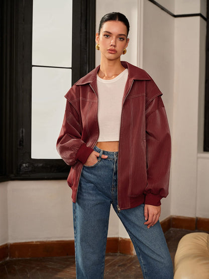 Veste bordeaux sport chic femme - BerlinGlamour