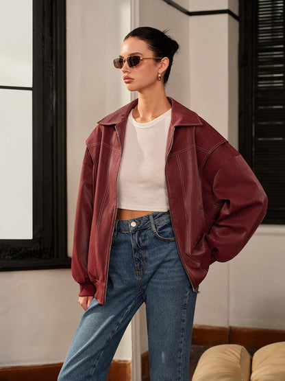 Veste bordeaux sport chic femme