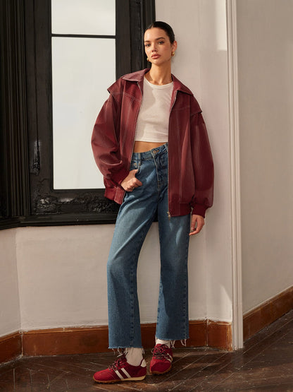 Veste bordeaux sport chic femme