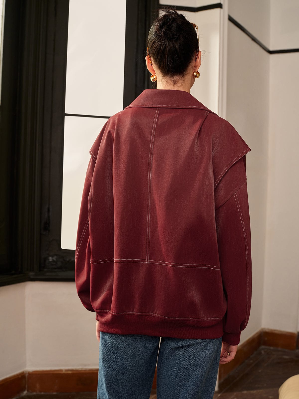 Veste bordeaux sport chic femme