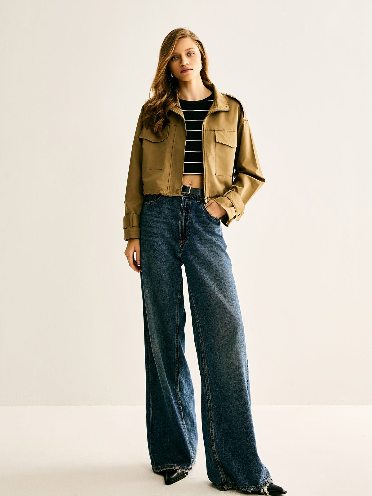Veste denim court femme décontractée et tendance