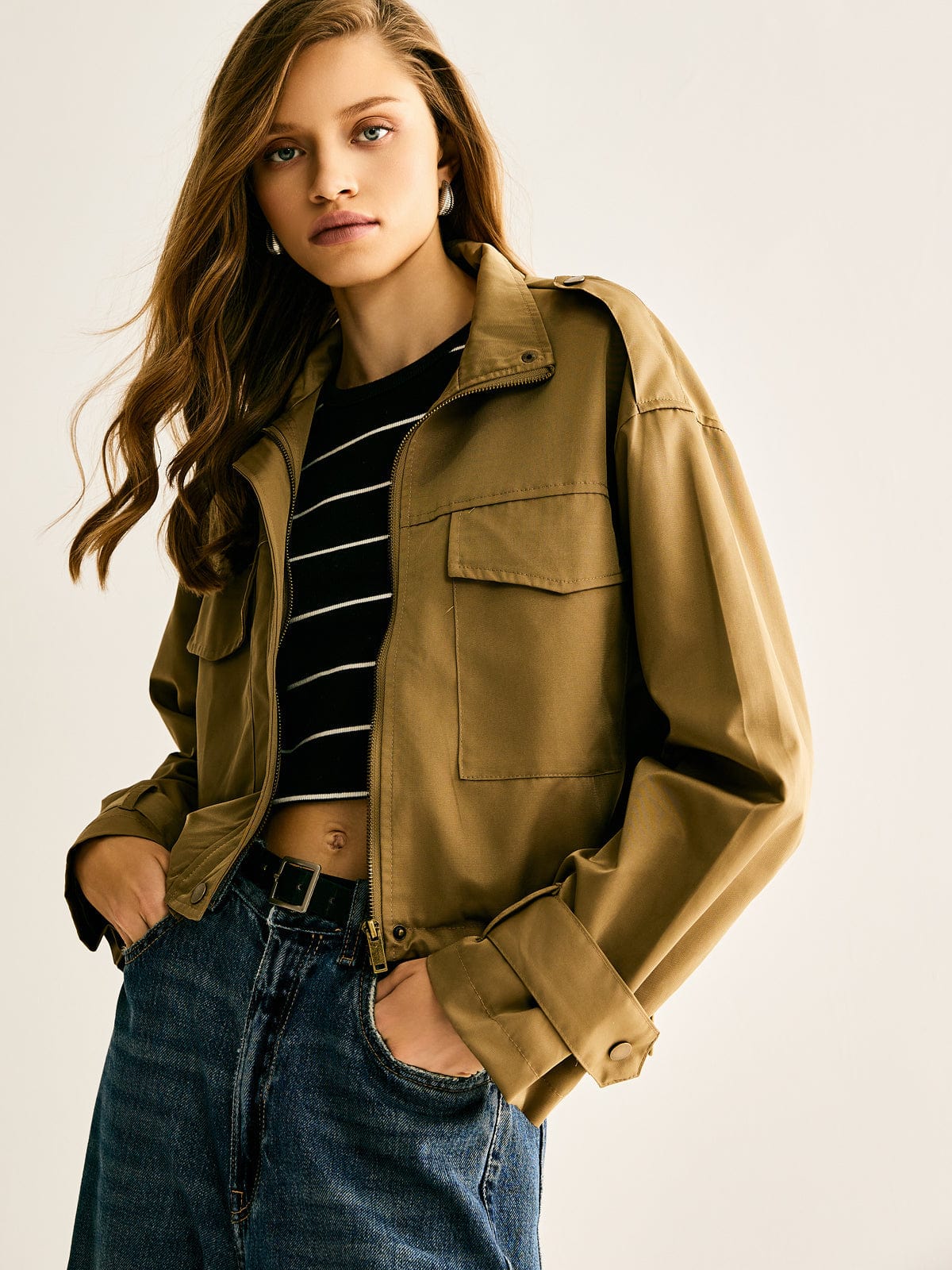 Veste denim court femme décontractée et tendance - BerlinGlamour