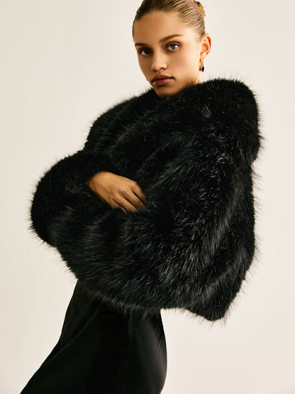 Manteau Fourrure Synthétique Doux et Chaud