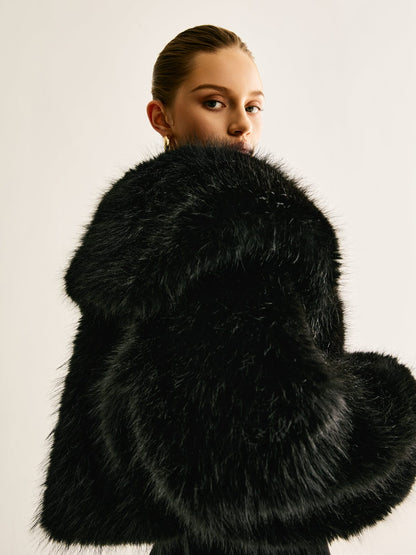 Manteau Fourrure Synthétique Doux et Chaud