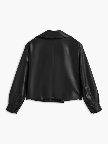 Blouson Cuir Noir Style Biker Féminin