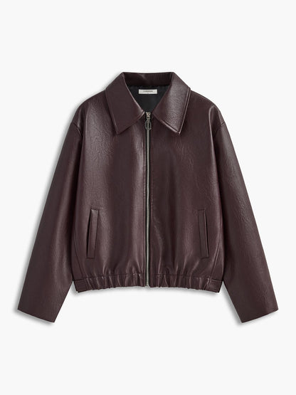 Blouson Cuir Noir Moderne et Élégant - BerlinGlamour