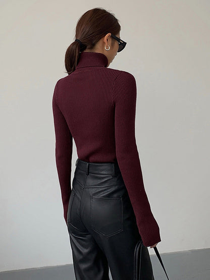 Pull Femme Col Roulé Décontracté Printemps