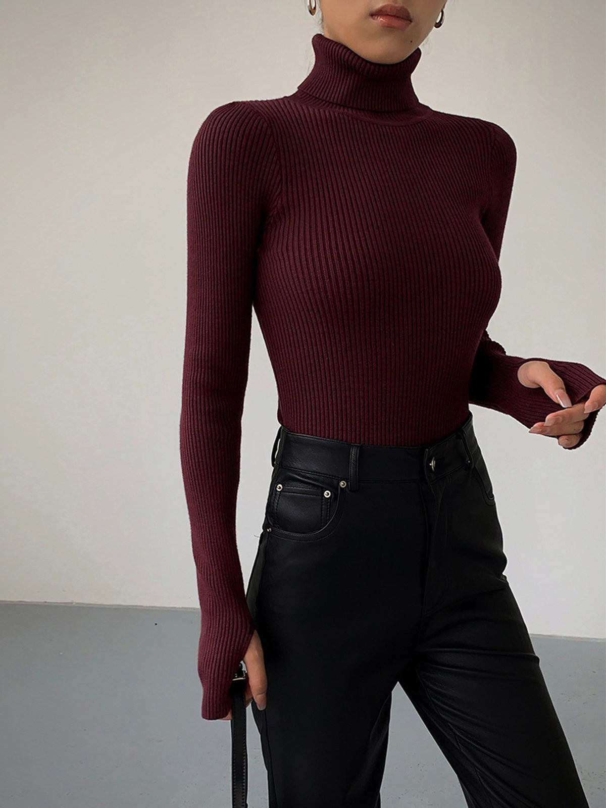 Pull Femme Col Roulé Décontracté Printemps