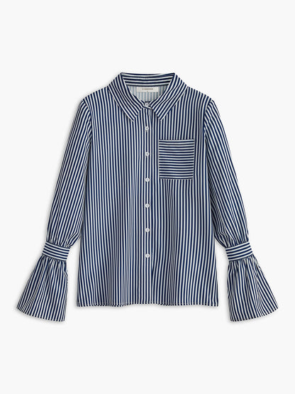 Blouse femme rayée marine manches larges