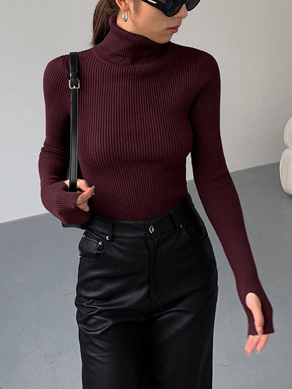Pull Femme Col Roulé Décontracté Printemps
