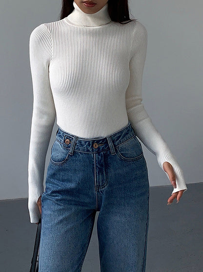 Pull Femme Col Roulé Décontracté Printemps