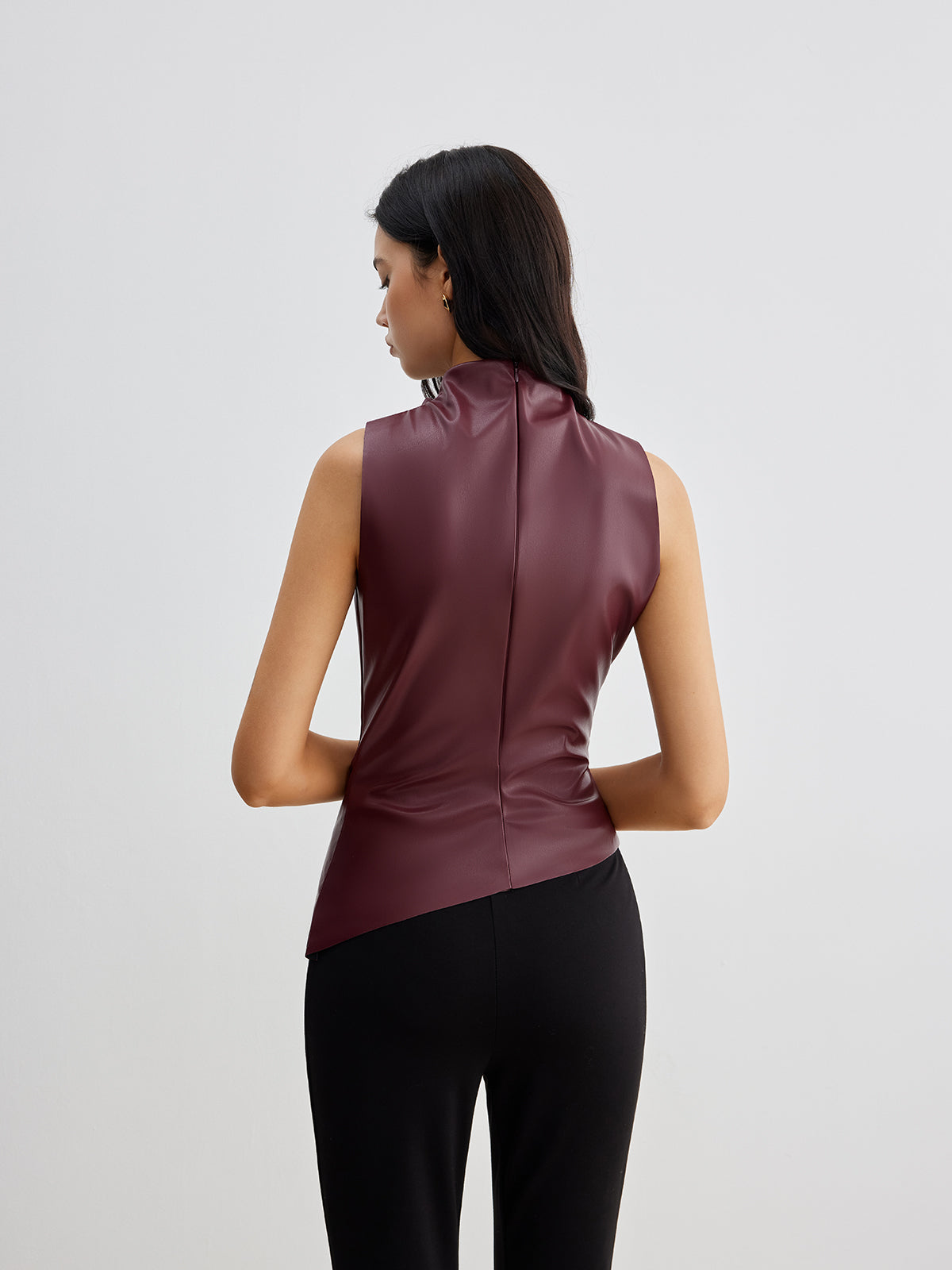 Débardeur Femme Simili Cuir Élégant