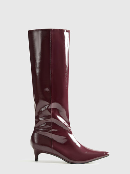 Bottines Knie-Hautes Confortables en Cuir