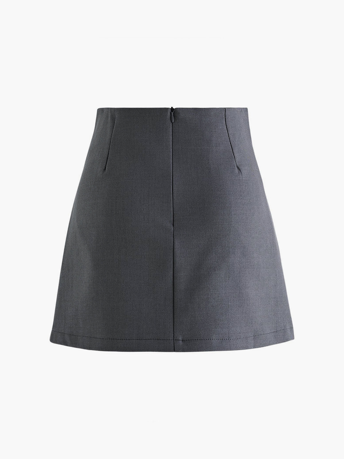 Robe à plis avec taille haute et détails boutons