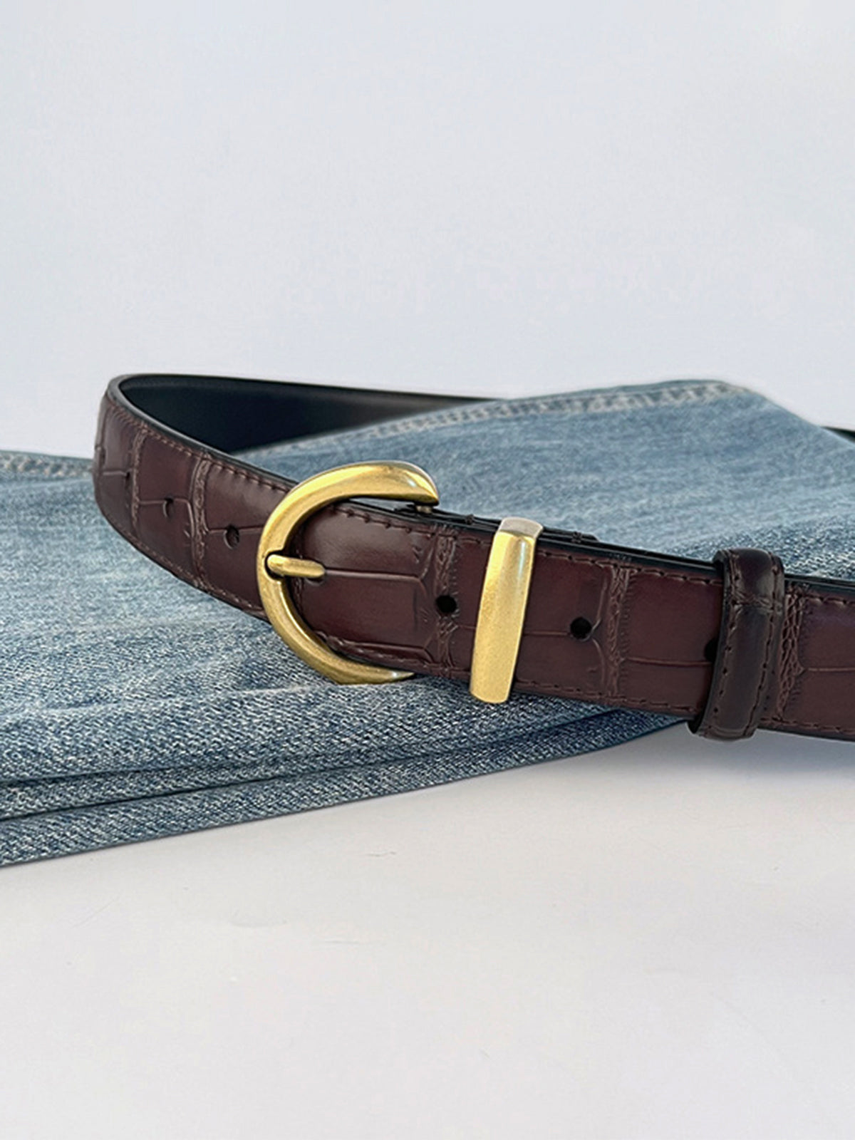 Ceinture Cuir Enfant Motif Crocodile