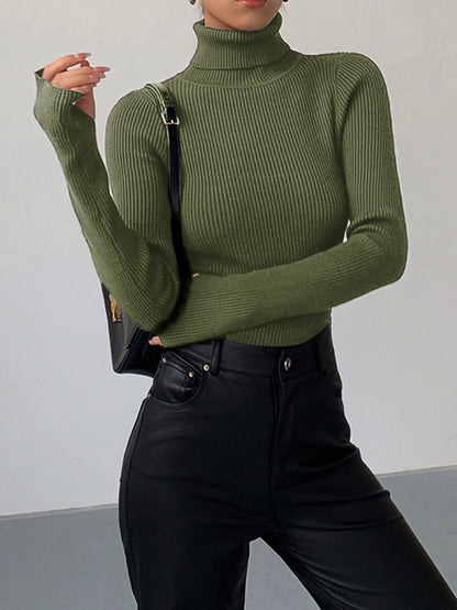 Pull Femme Col Roulé Décontracté Printemps