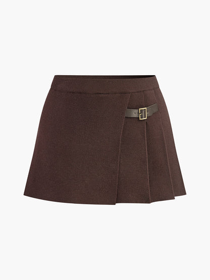 Robe Mini en Maille avec Ceinture Décorative