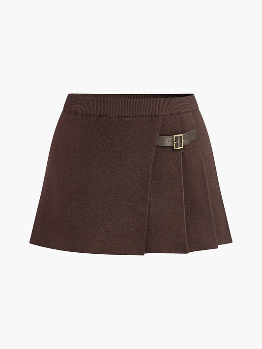 Robe Mini en Maille avec Ceinture Décorative - BerlinGlamour