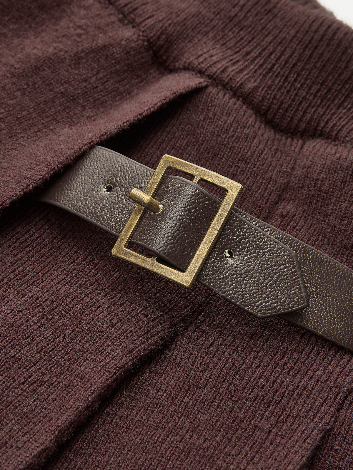 Robe Mini en Maille avec Ceinture Décorative