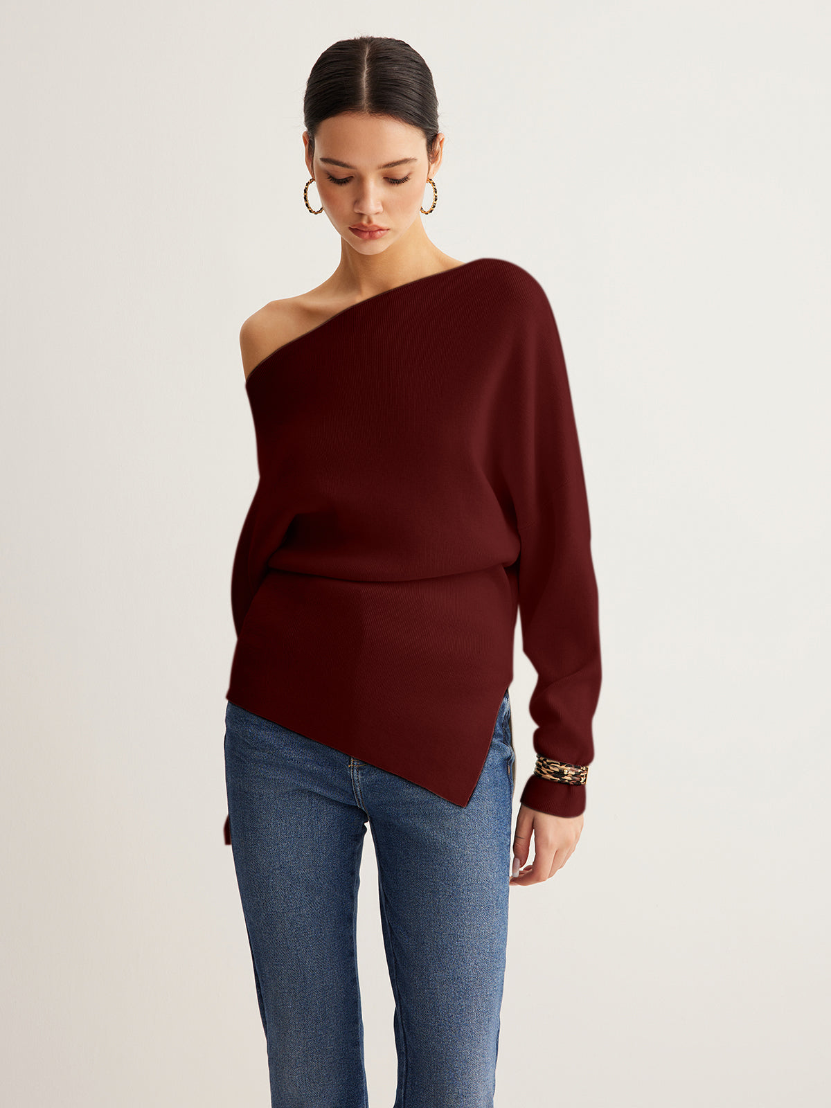 Top femme décolleté asymétrique tendance