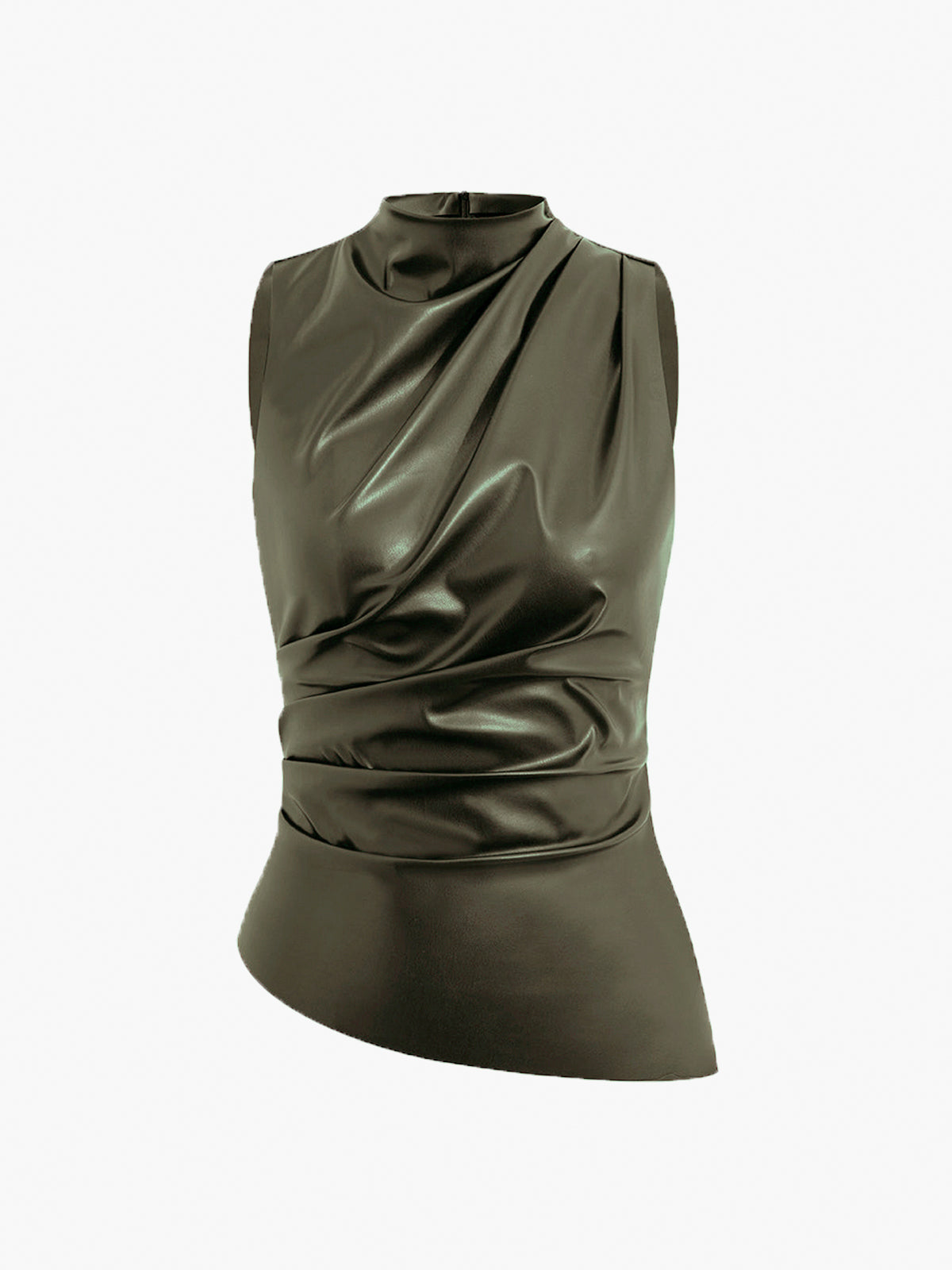 Débardeur Femme Simili Cuir Élégant
