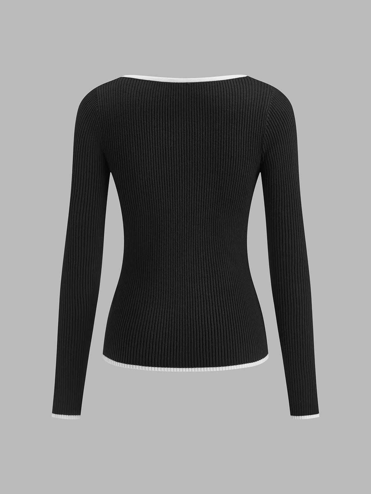 Pull Femme Hiver Col V Contraste Chic