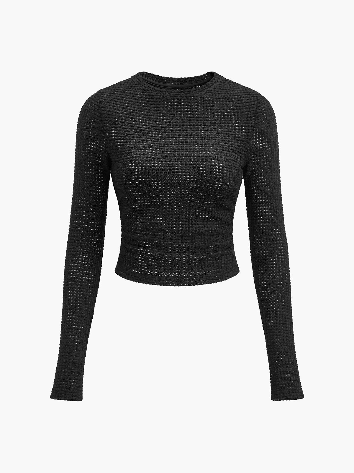 Top Femelle Manches Longues Maille Élastique