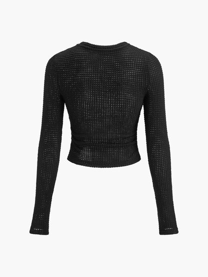 Top Femelle Manches Longues Maille Élastique