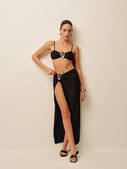 Ensemble Femme Deux Pièces Jupe Longue Fendue Chic