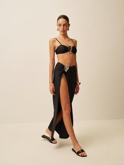 Ensemble Femme Deux Pièces Jupe Longue Fendue Chic - PanierRoyale