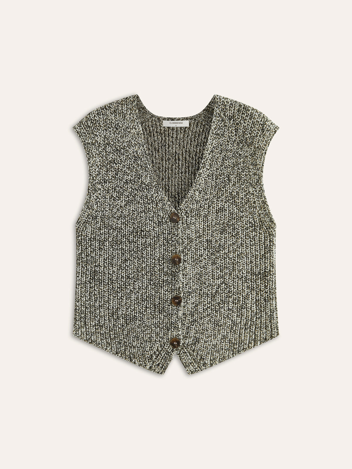 Gilet Sans Manches Femme Tricot Fermeture Boutonnée Coupe Courte