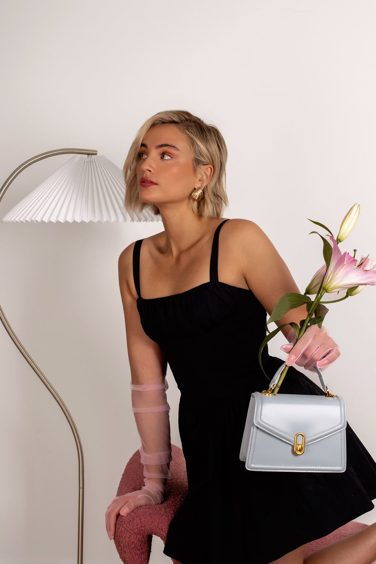 Sac à Main Femme Structuré avec Poignée et Fermeture Or