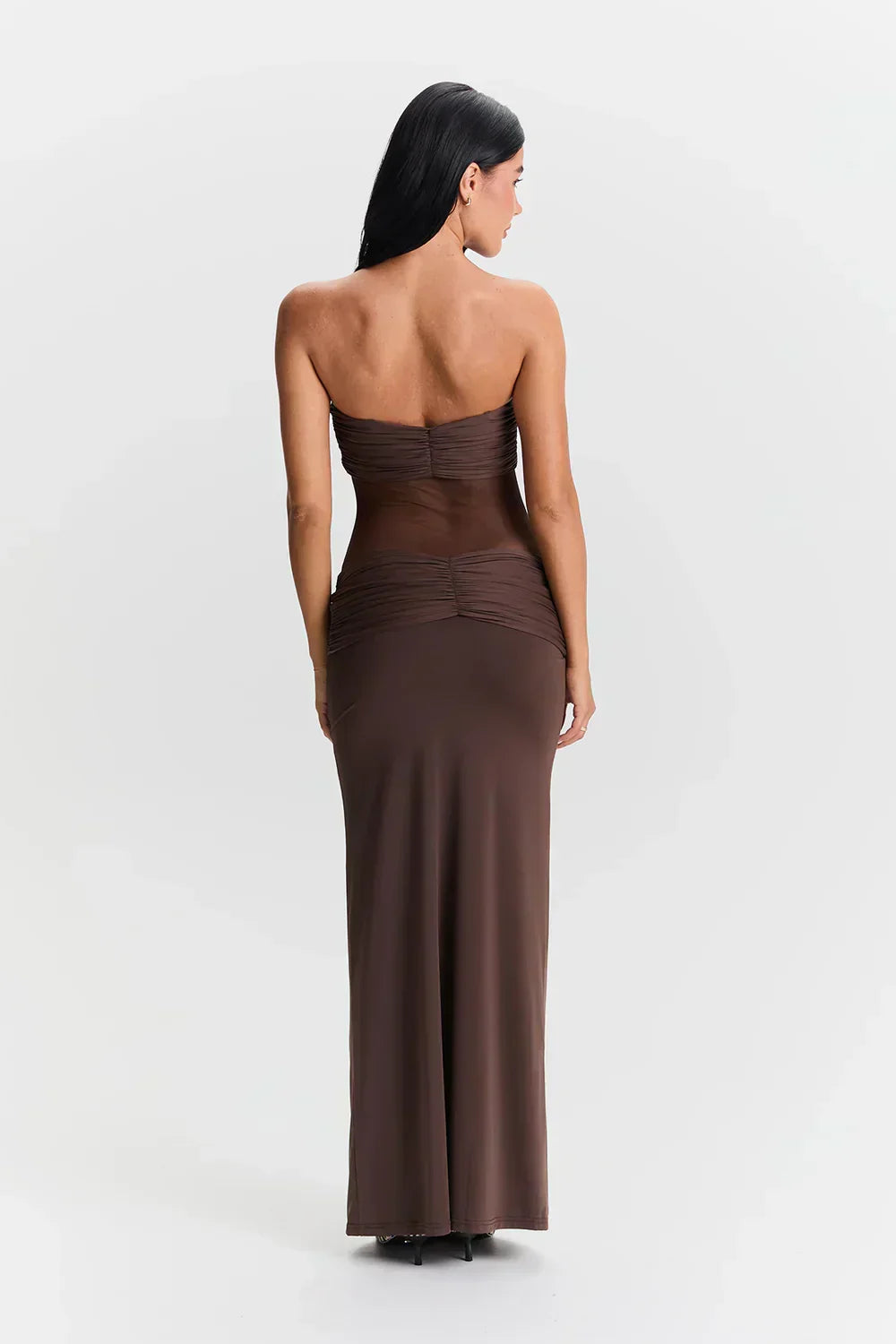 Robe Longue Femme Bustier Détail Mesh