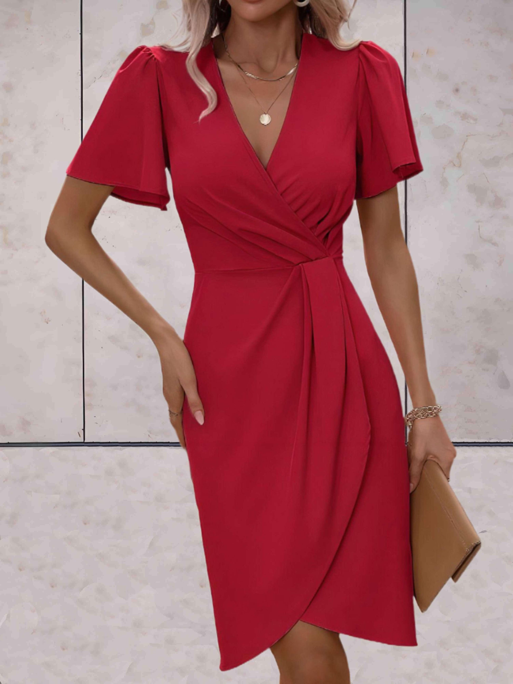 Robe Femme Élégante Col en V pour Soirée ou Jour - PanierRoyale