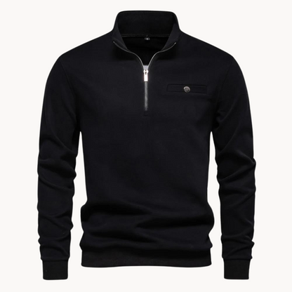 Pull Homme Décontracté Zippe Noir