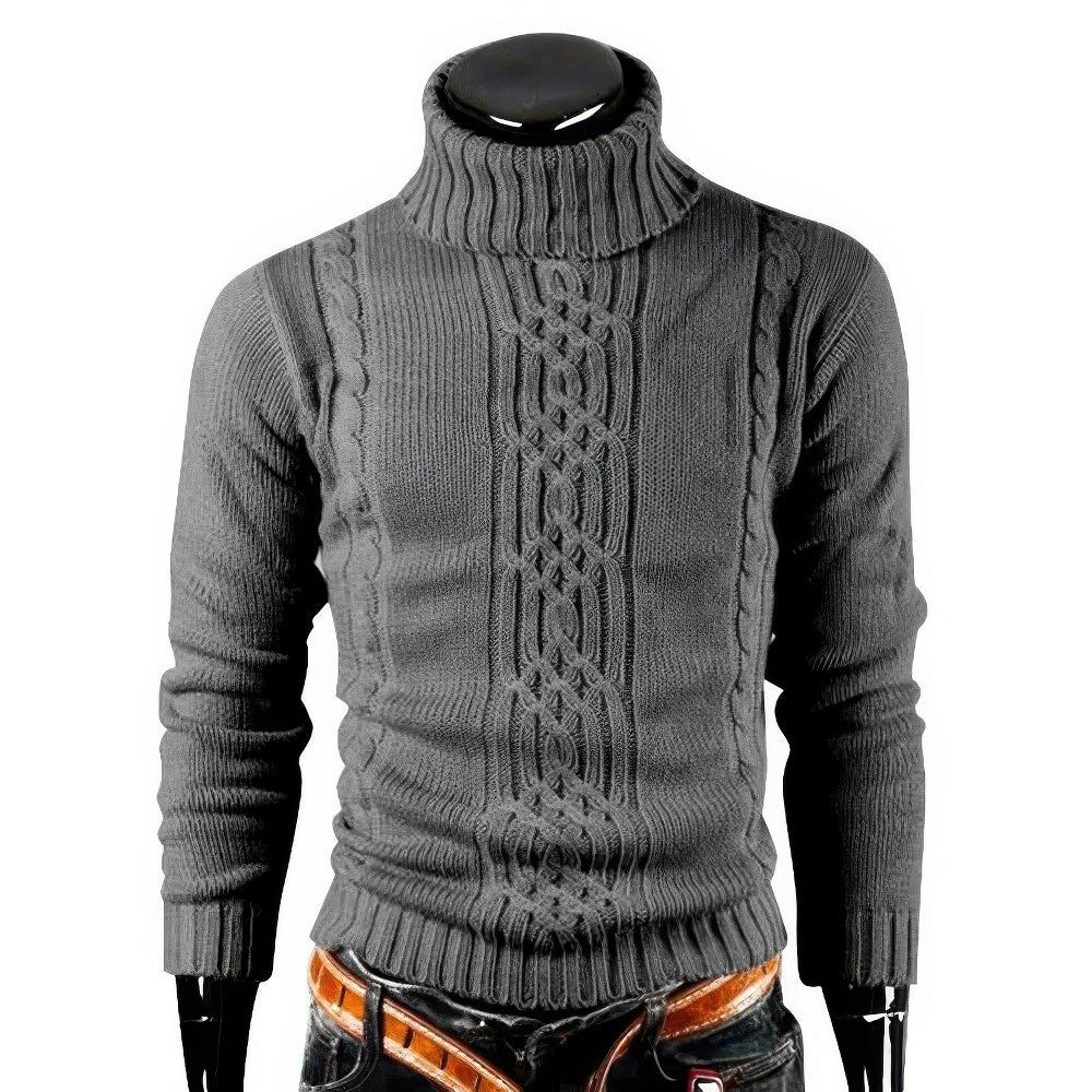 Pull Homme Col Montant Manches Longues Hiver Chaud - PanierRoyale